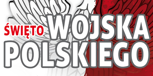 Czerwono biały napis Święto Wojska Polskiego